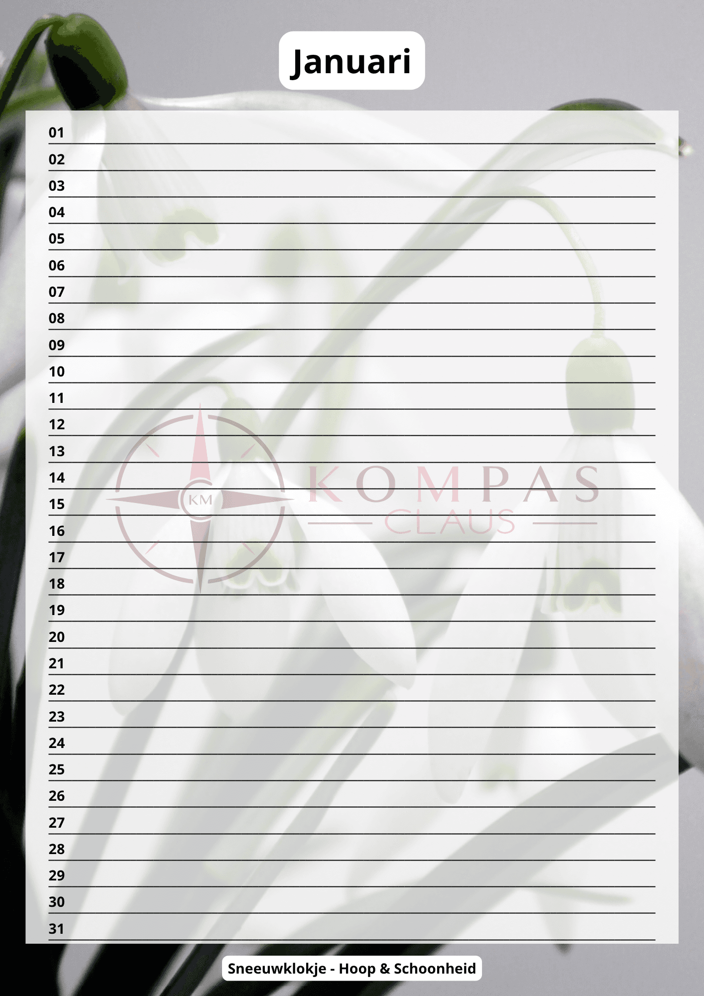 Verjaardagskalender – Bloemen