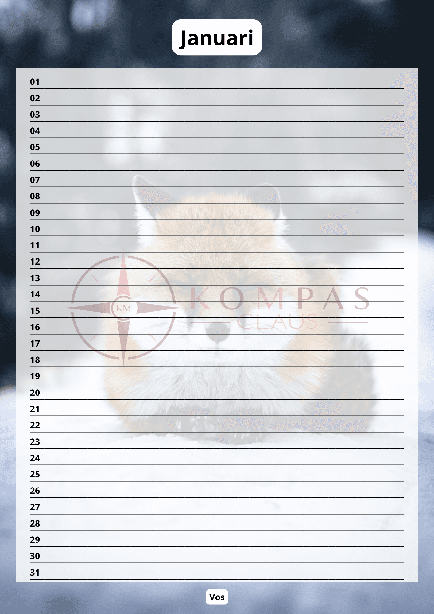 Verjaardagskalender - Dieren